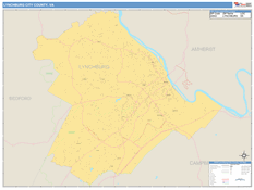 Lynchburg City County, VA Digital Map Basic Style